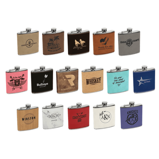 Customizable Leatherette Flask